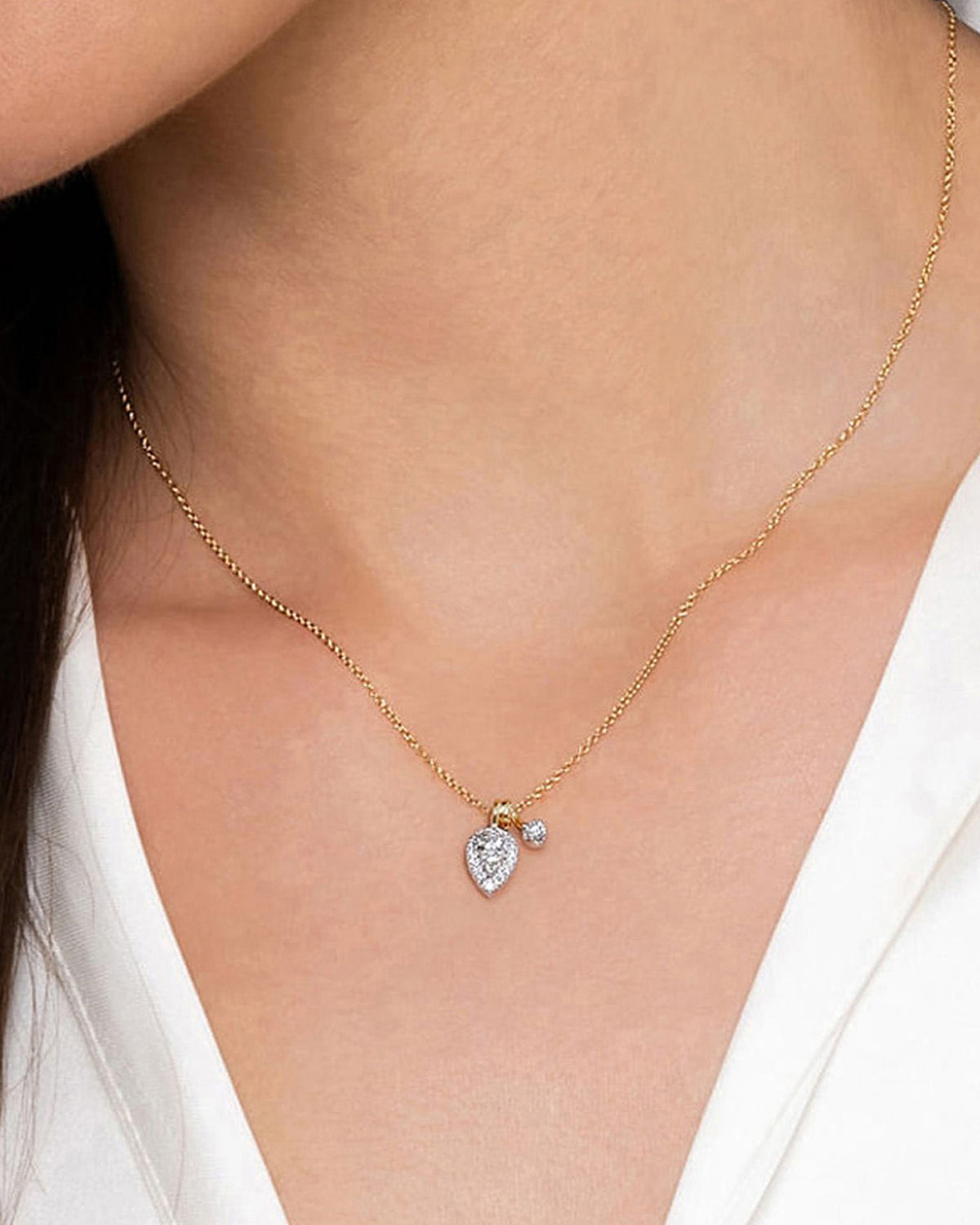 Diamond & 14k Gold Bujukan Teardrop Necklace