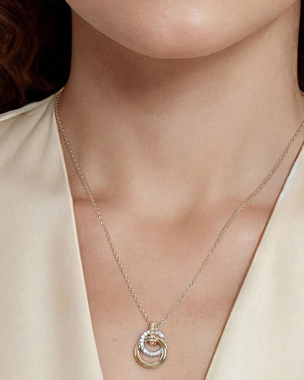 Diamond & 14k Gold Bujukan Interlocked Necklace