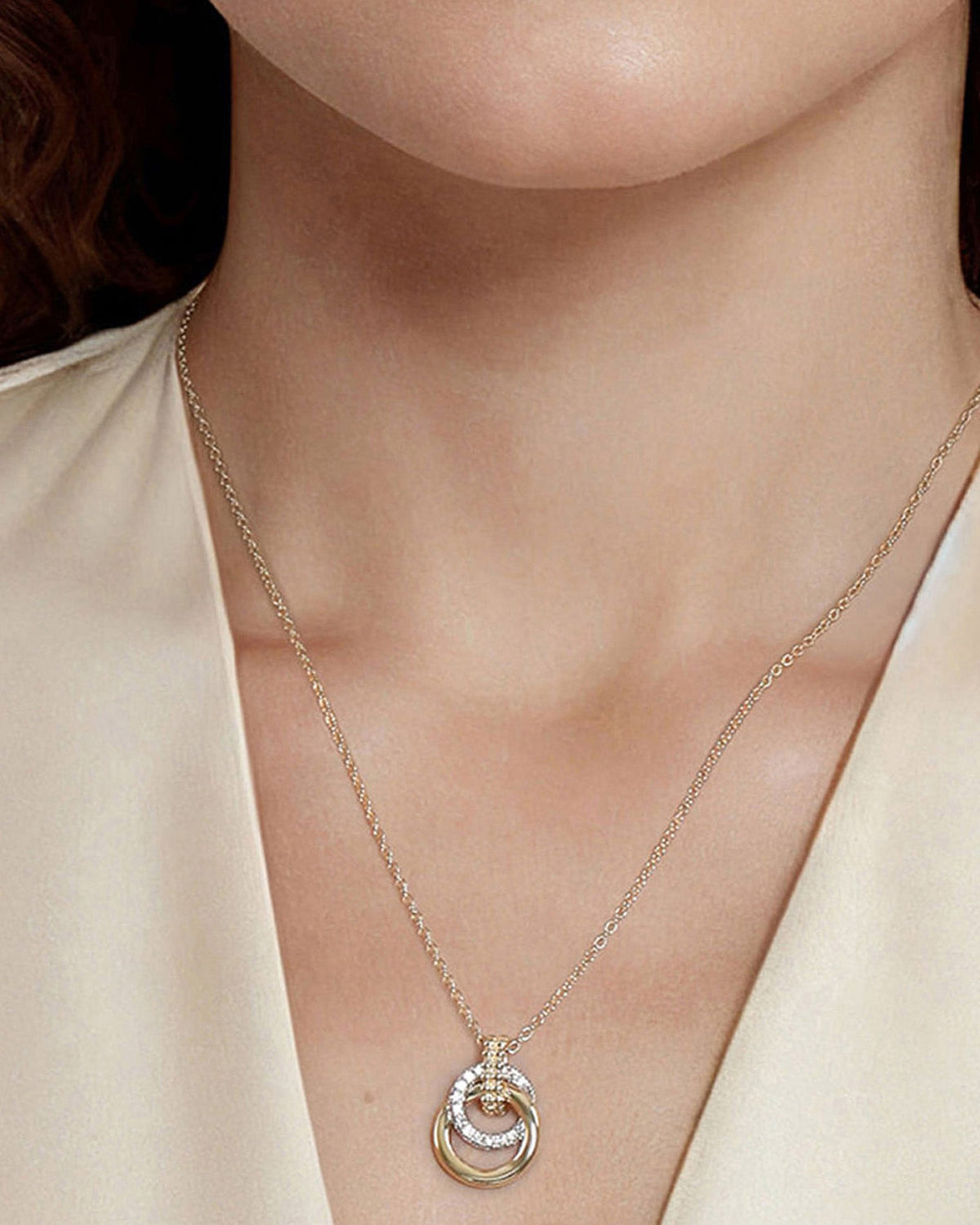 Diamond & 14k Gold Bujukan Interlocked Necklace