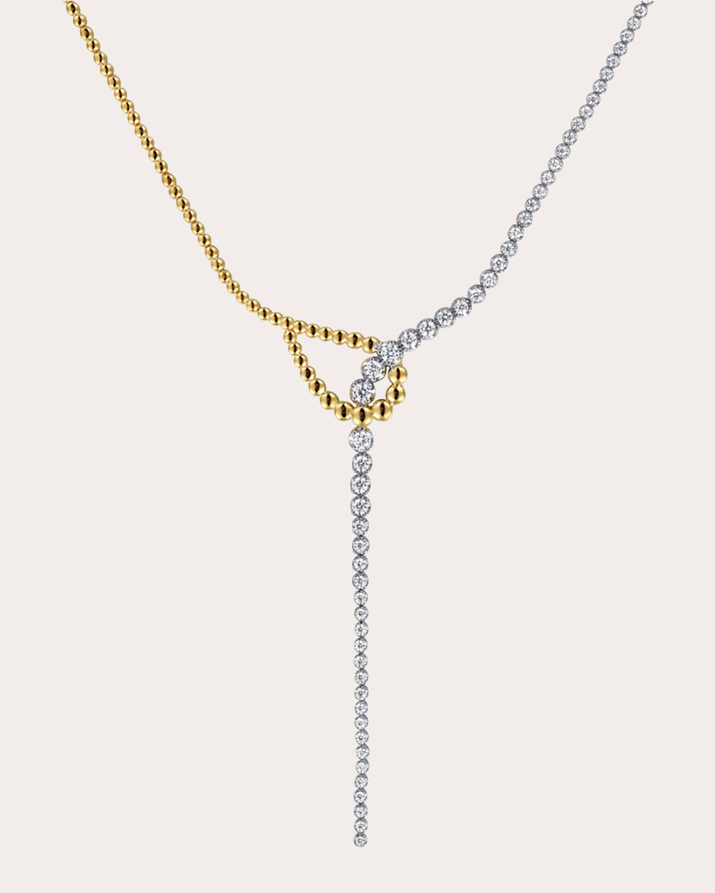 Diamond & 14k Gold Bujukan Lariat Necklace