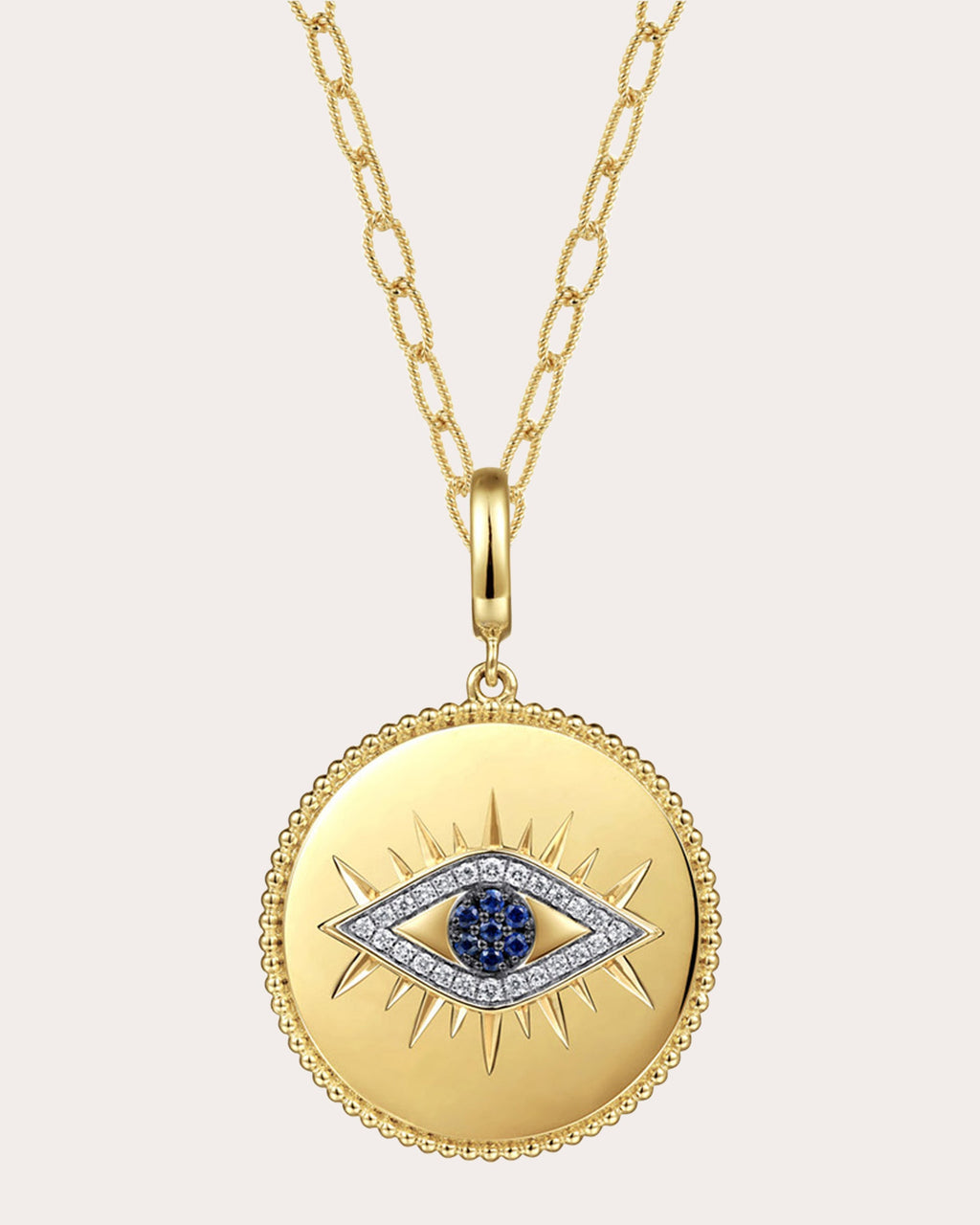 Sapphire & Diamond Bujukan Evil Eye Medallion