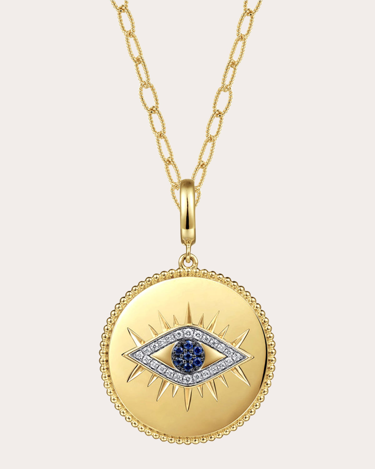 Sapphire & Diamond Bujukan Evil Eye Medallion