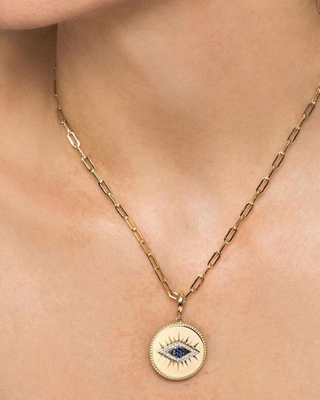 Sapphire & Diamond Bujukan Evil Eye Medallion