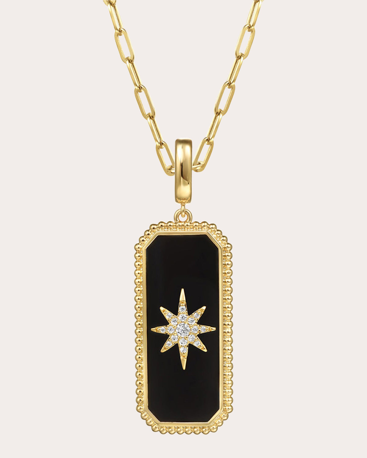 Onyx & Diamond Bujukan Star Dog Tag Pendant