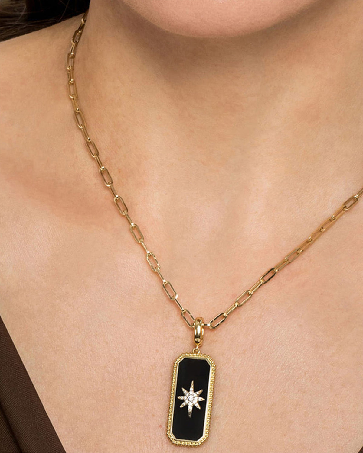 Onyx & Diamond Bujukan Star Dog Tag Pendant