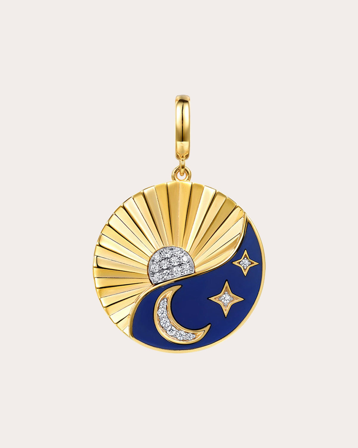 Diamond & 14k Gold Celestial Medallion