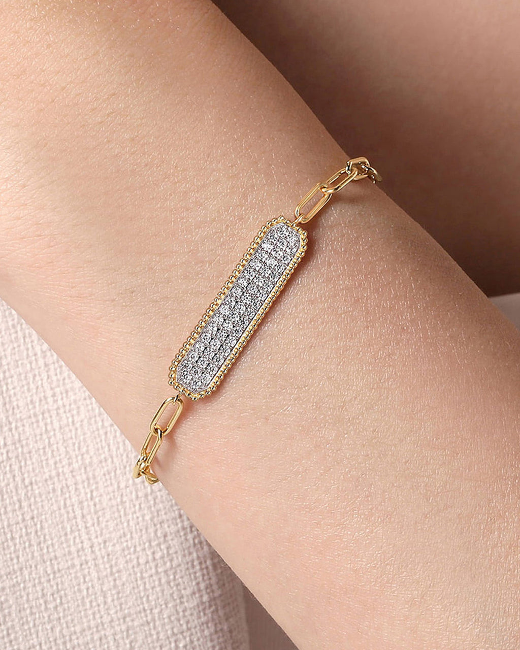 Diamond & 14k Gold Bujukan Bar Bracelet