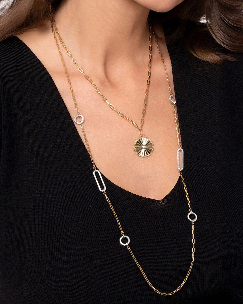 Diamond & 14k Gold Bujukan Medallion Necklace