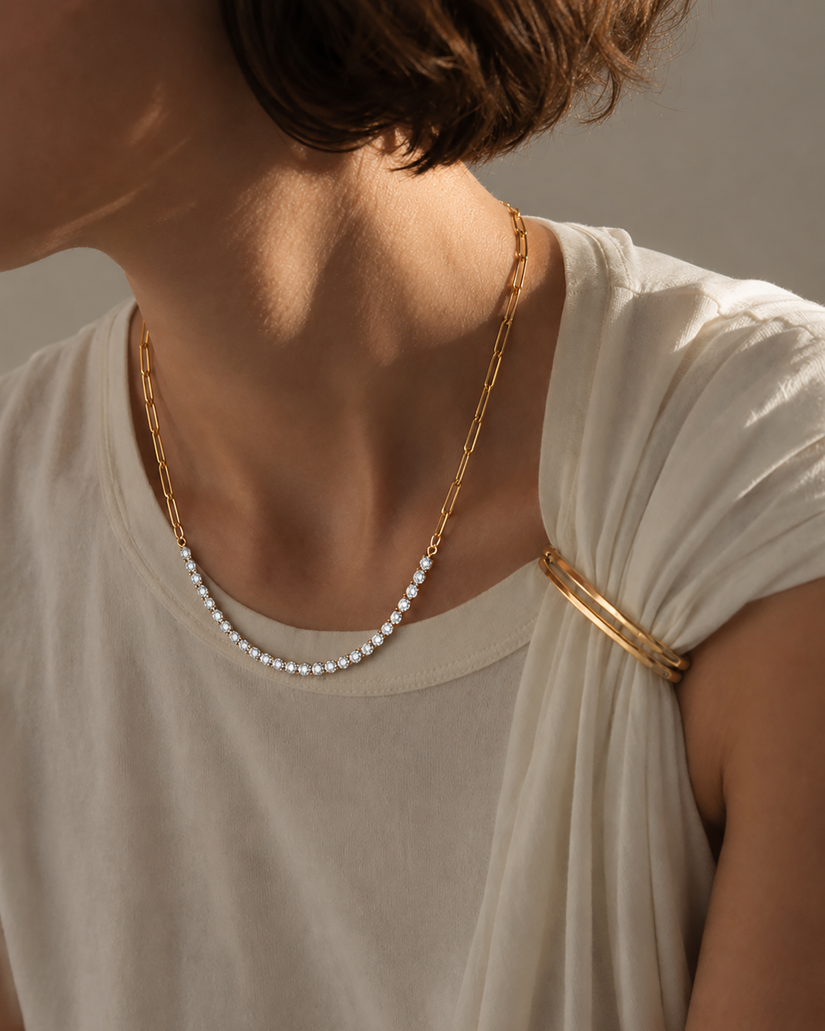 Diamond & 14k Gold Ascending Chain Necklace