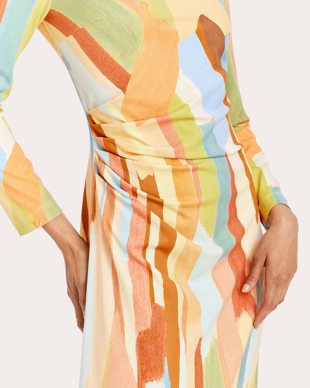 Gabriella Abstract Crepe Jersey Midi Dress