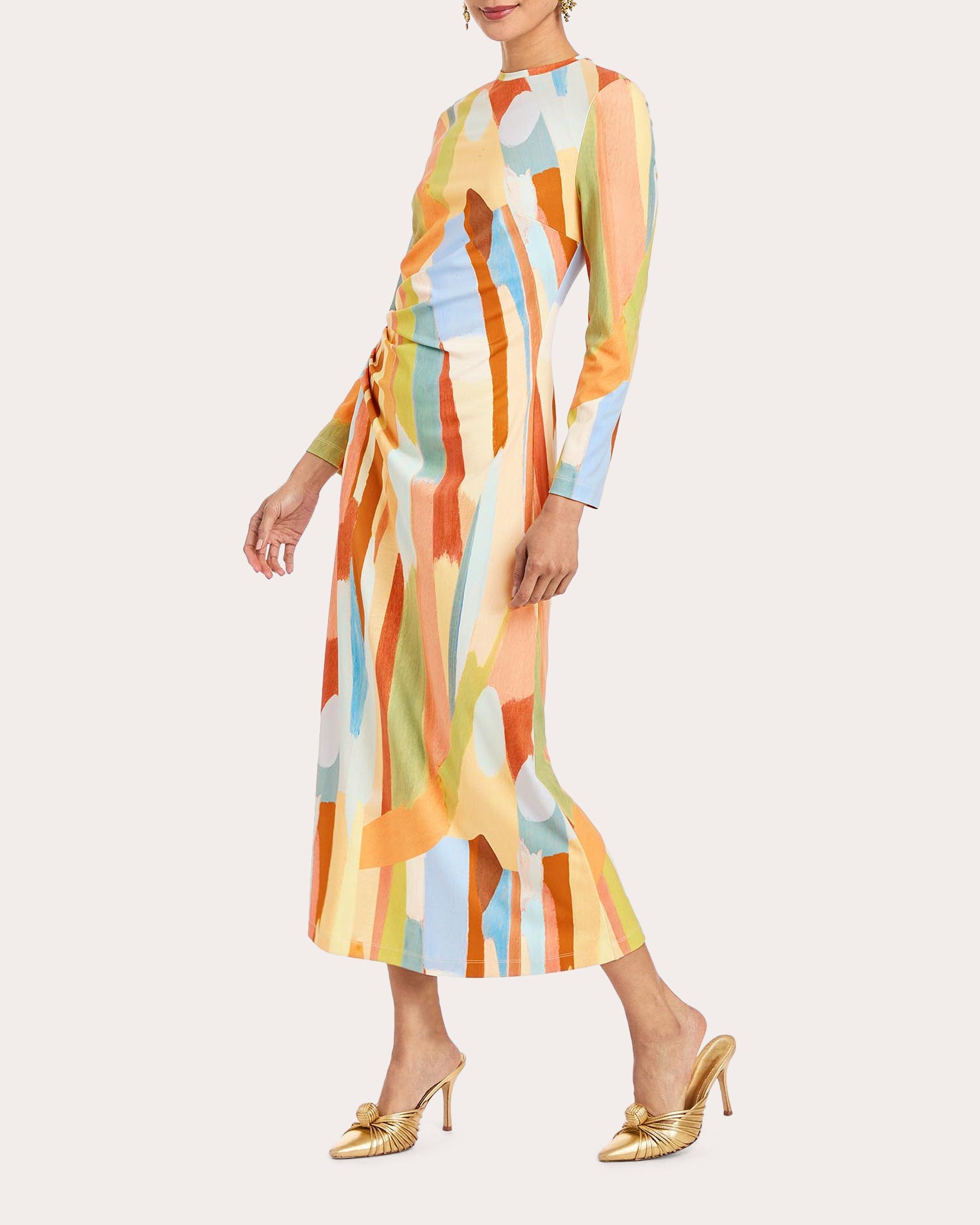 Gabriella Abstract Crepe Jersey Midi Dress