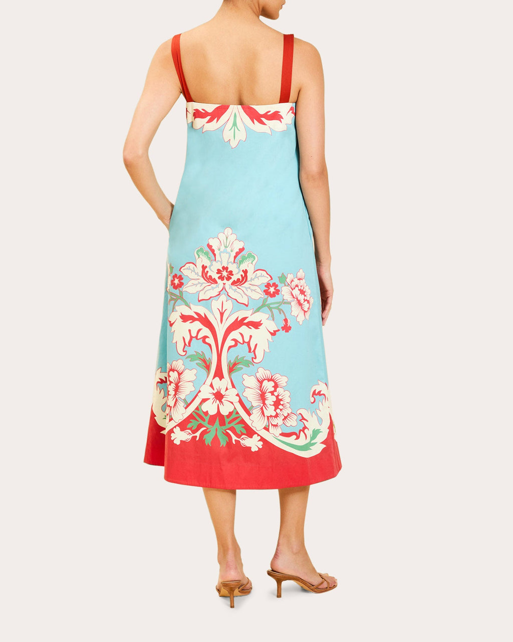 Galena Floral Poplin Column Midi Dress