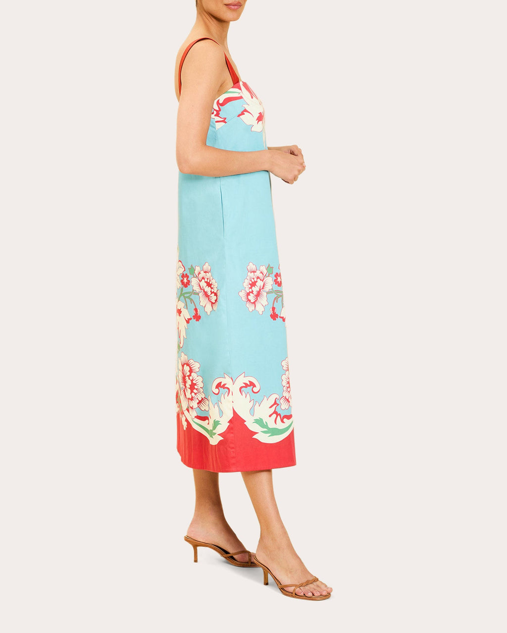 Galena Floral Poplin Column Midi Dress