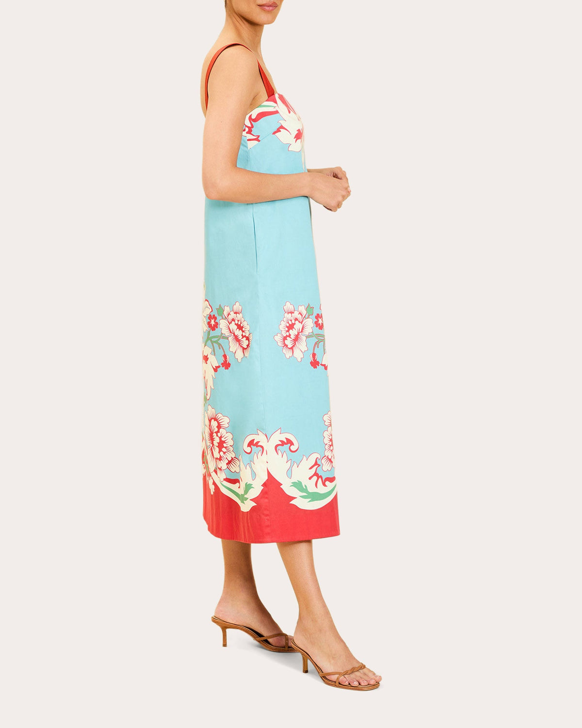 Galena Floral Poplin Column Midi Dress