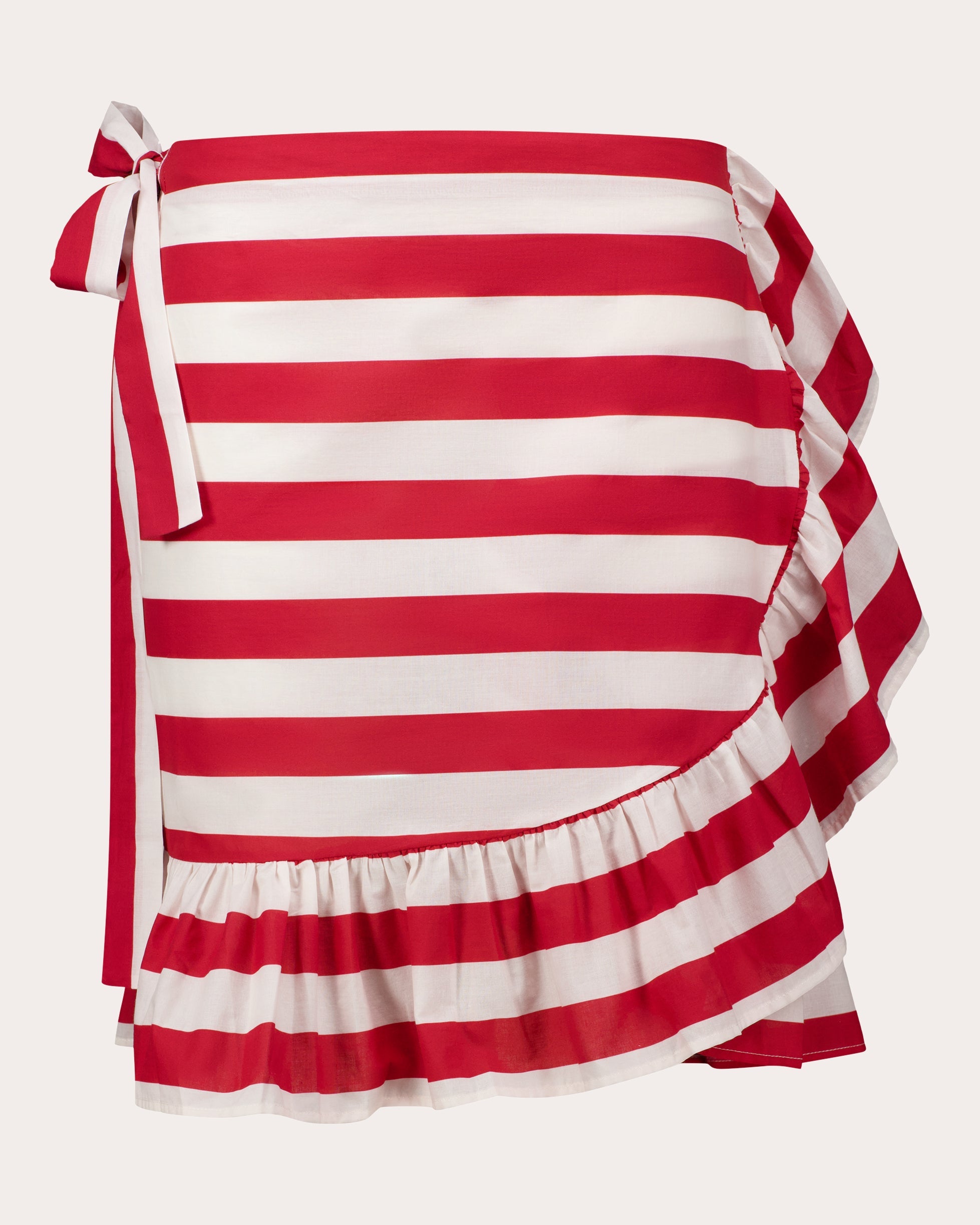 Gigi Stripe Cotton Ruffle Wrap Skirt