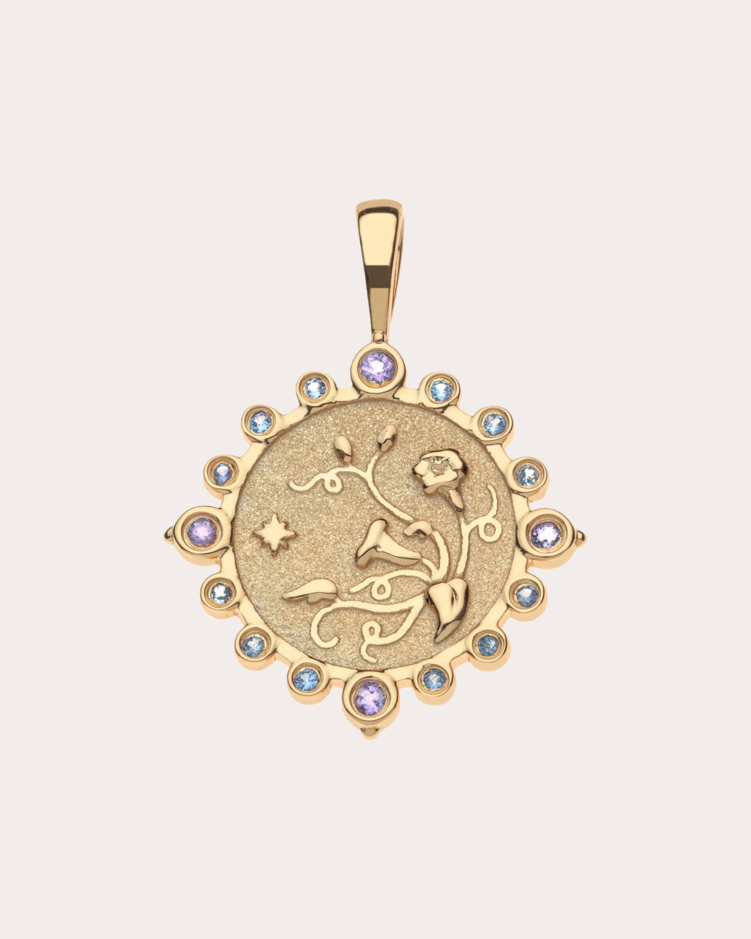 Amethyst & Tanzanite GRACE Petite Coin Necklace