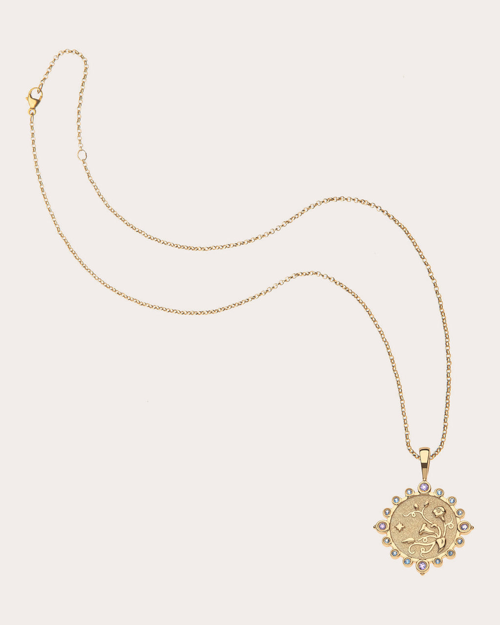 Amethyst & Tanzanite GRACE Petite Coin Necklace