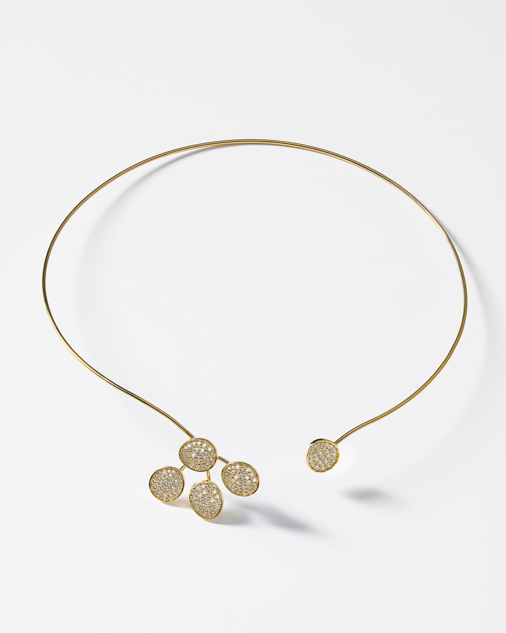 Diamond Petal Flat Collar Necklace