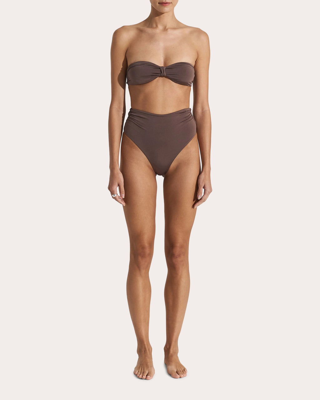Haven Ruched High-Rise Bikini Bottoms