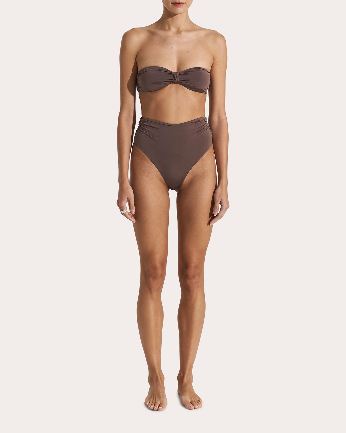 Haven Ruched High-Rise Bikini Bottoms