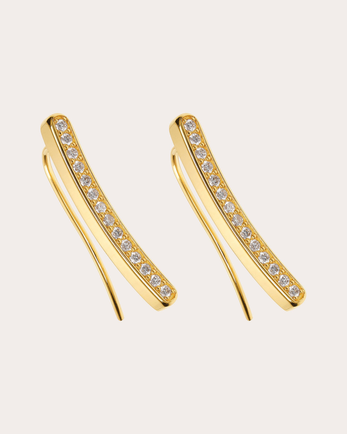 Diamond Bold Arc Ear Climbers