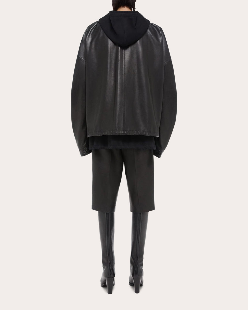 Ruched Leather Jacket