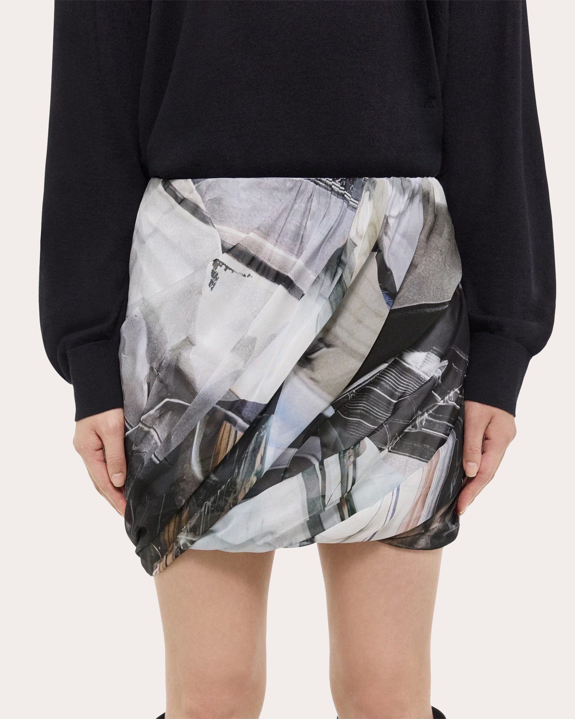 Printed Silk Bubble Skirt