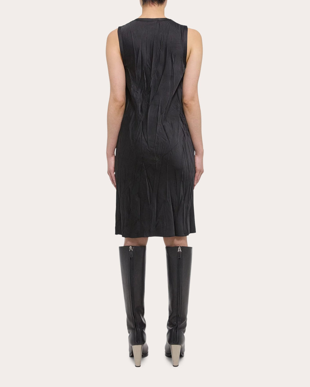 Crushed Satin Tank Dress