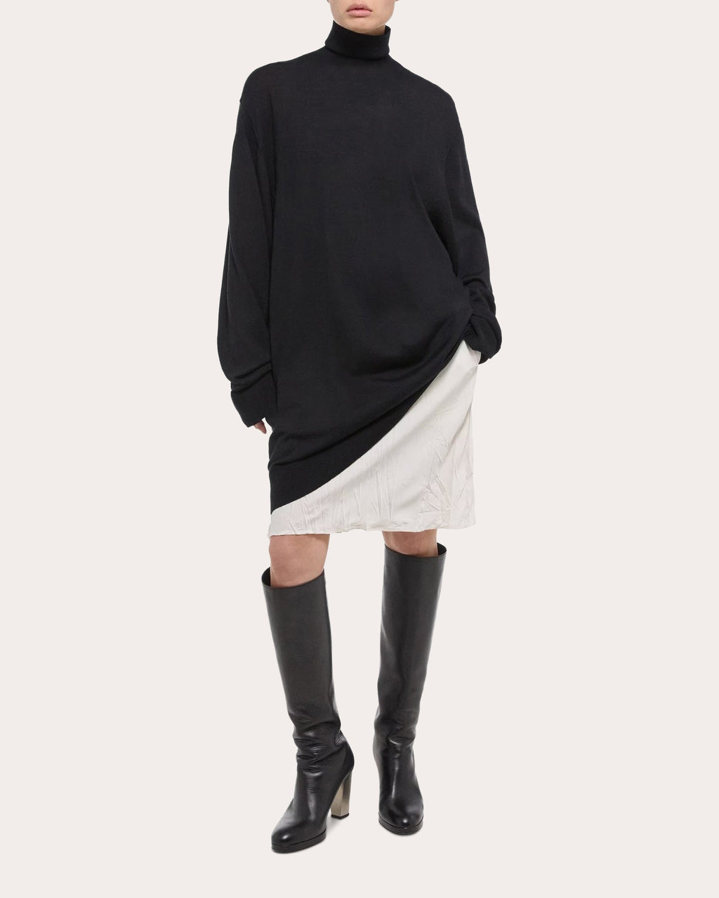 Wool-Silk Turtleneck Dress