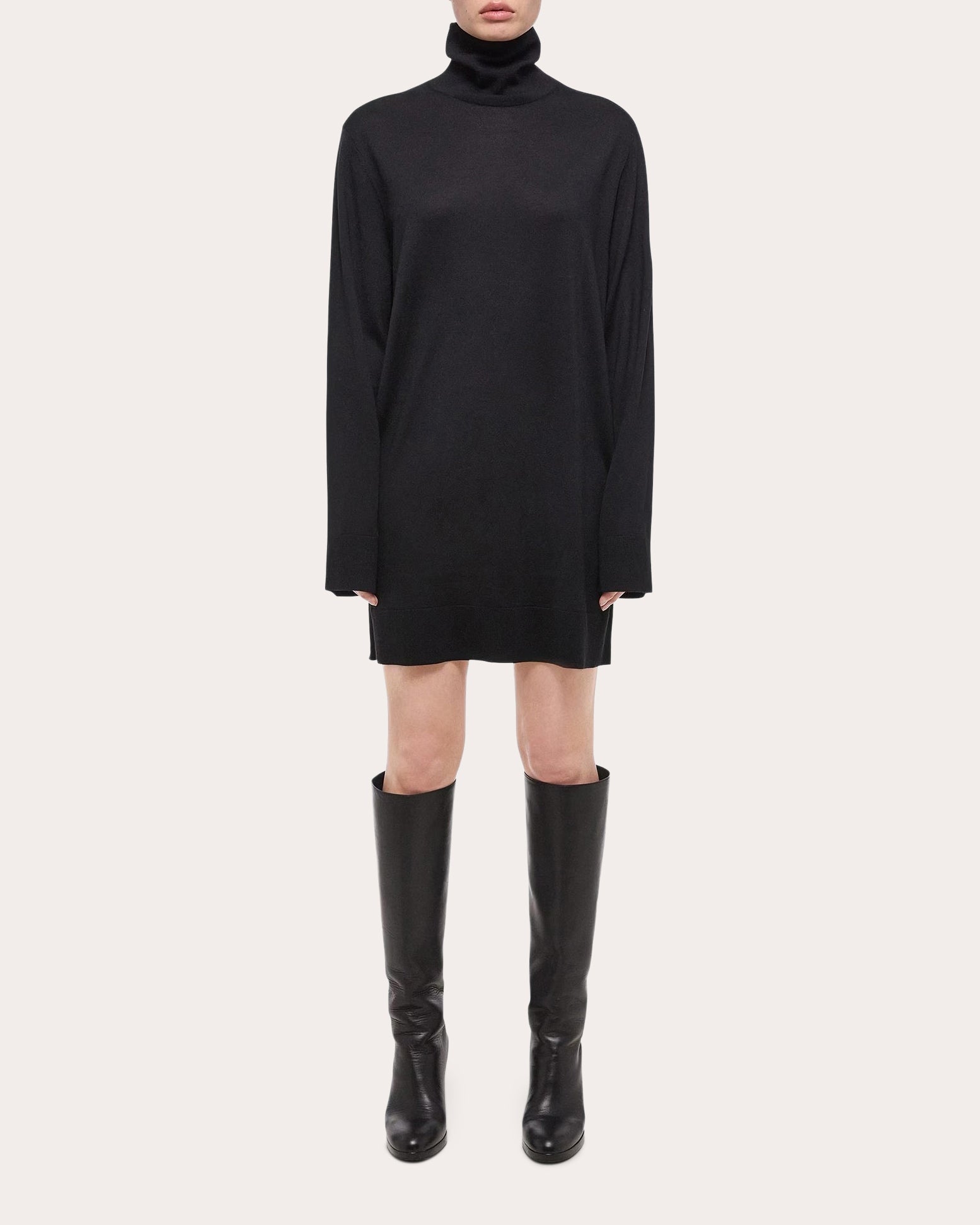 Wool-Silk Turtleneck Dress