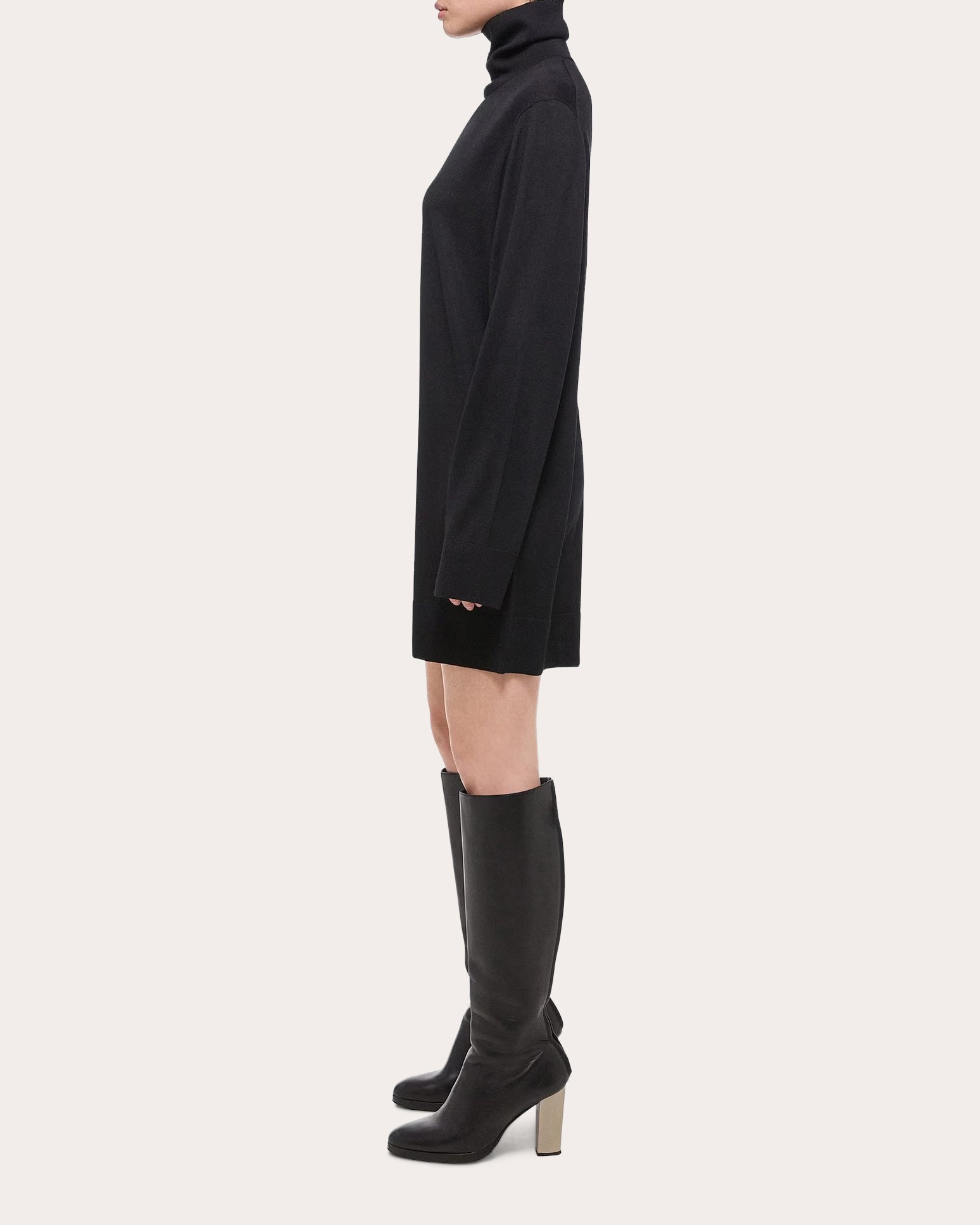 Wool-Silk Turtleneck Dress