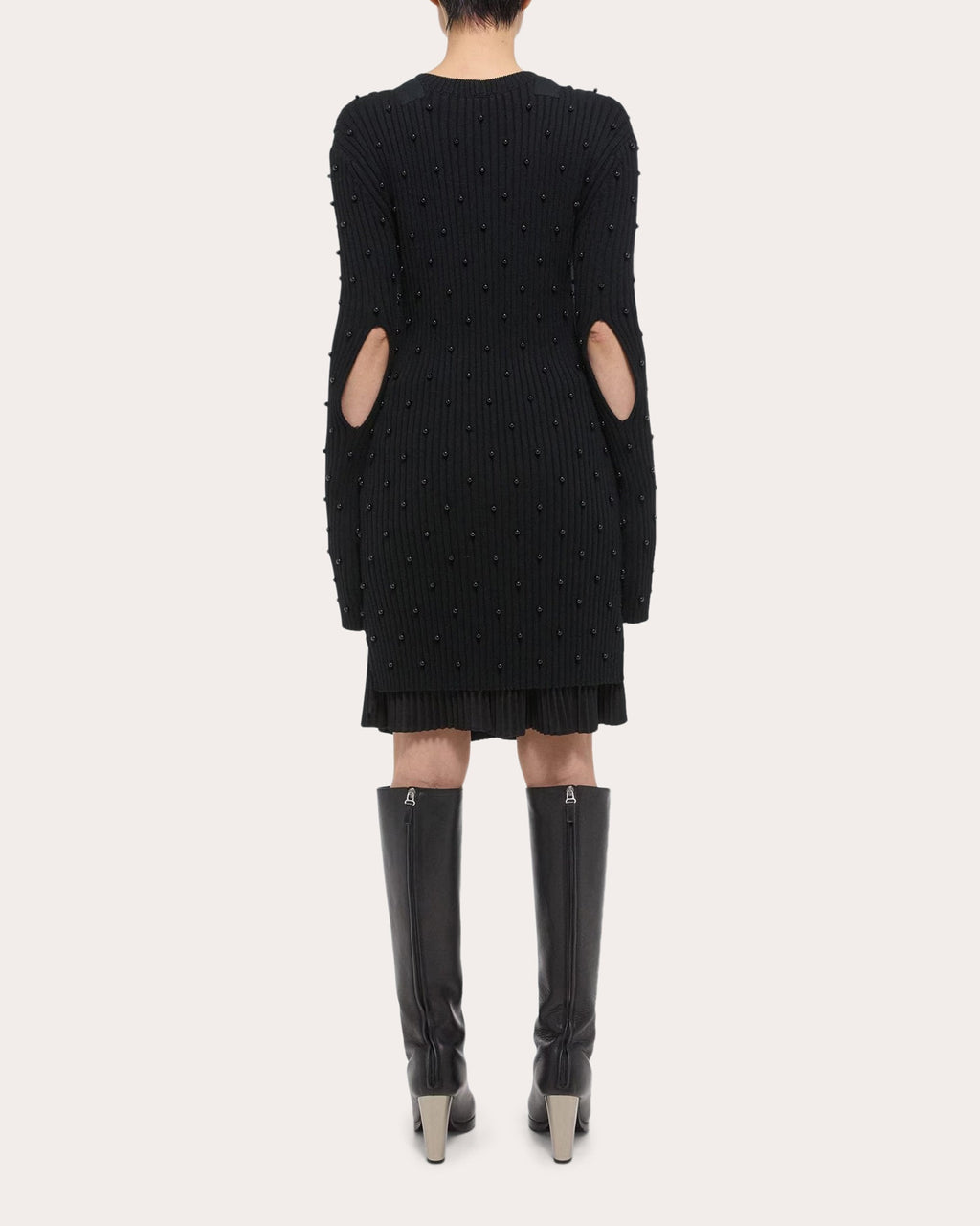 Embellished Sweater Mini Dress