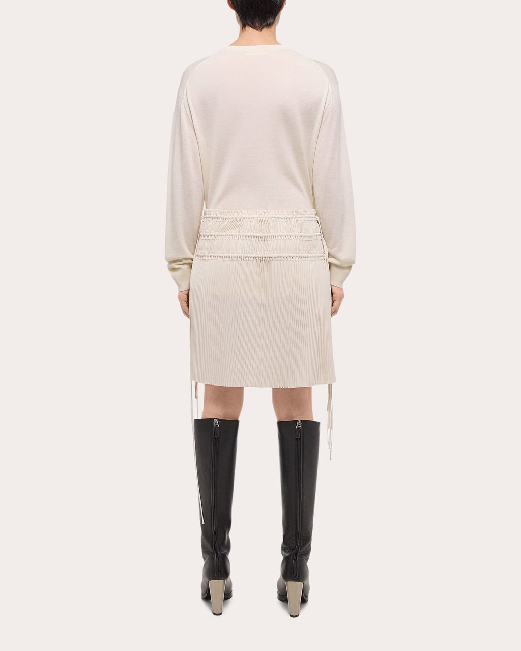Pleated Satin Skirt