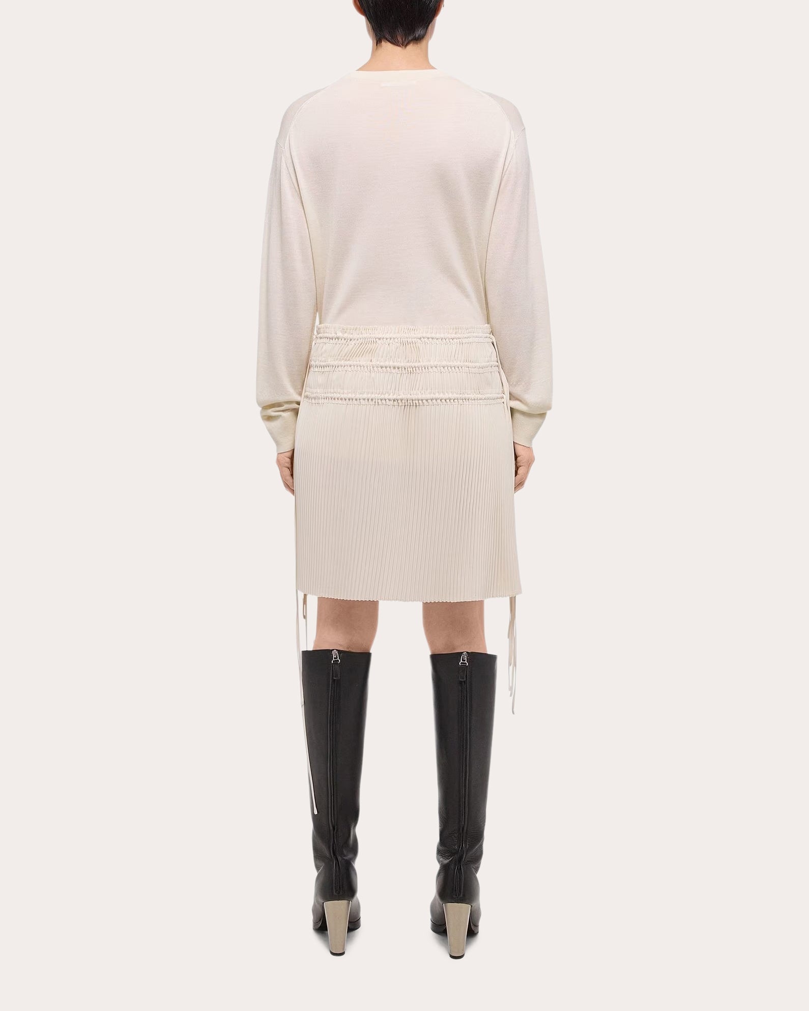 Pleated Satin Skirt