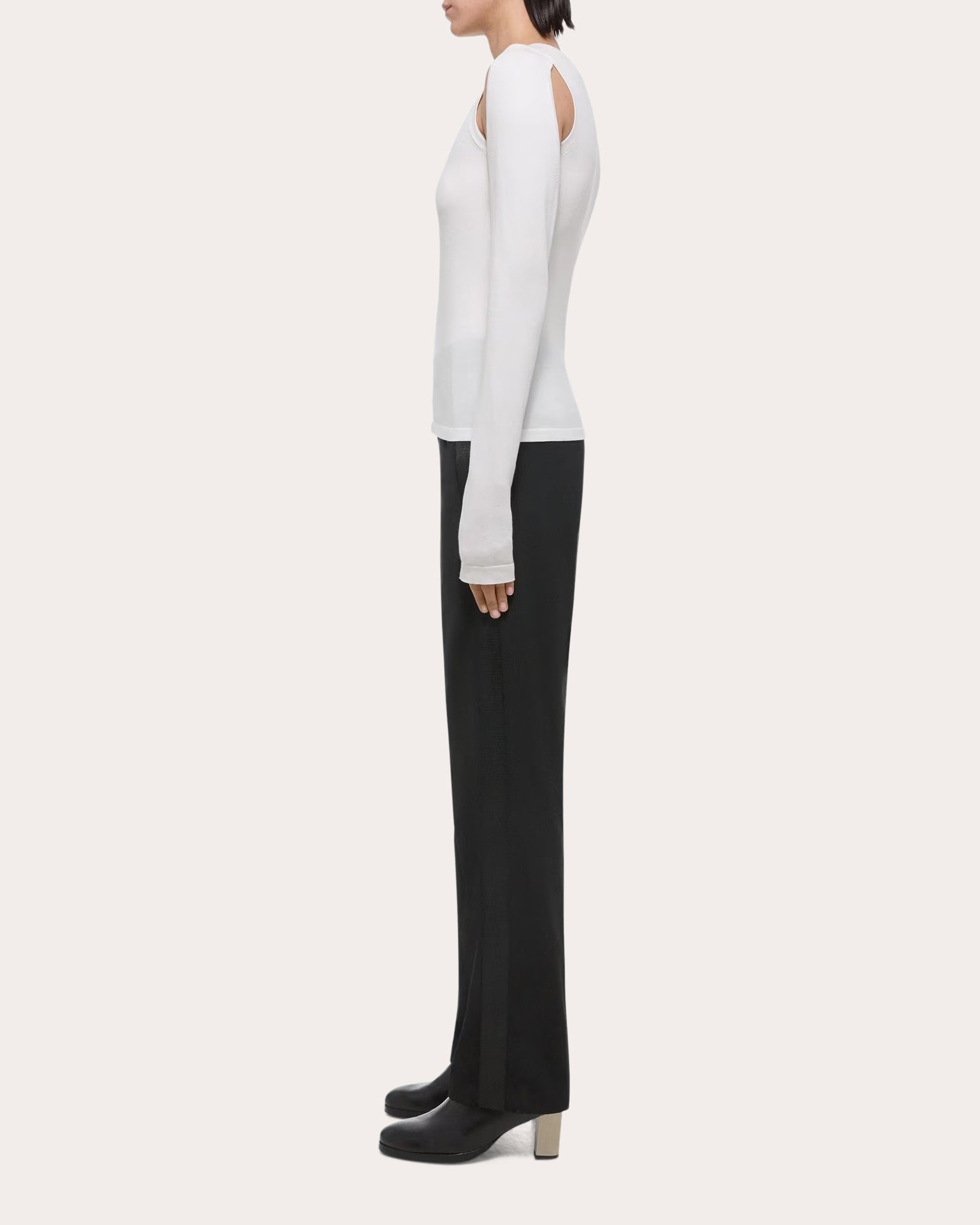 Cutout Cotton Sweater