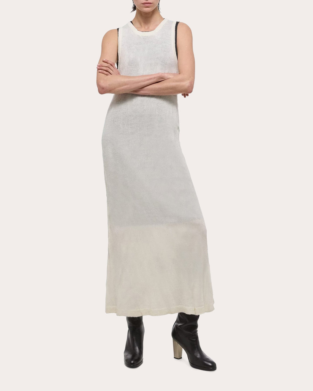 Sleeveless Crushed Knit Maxi Dress