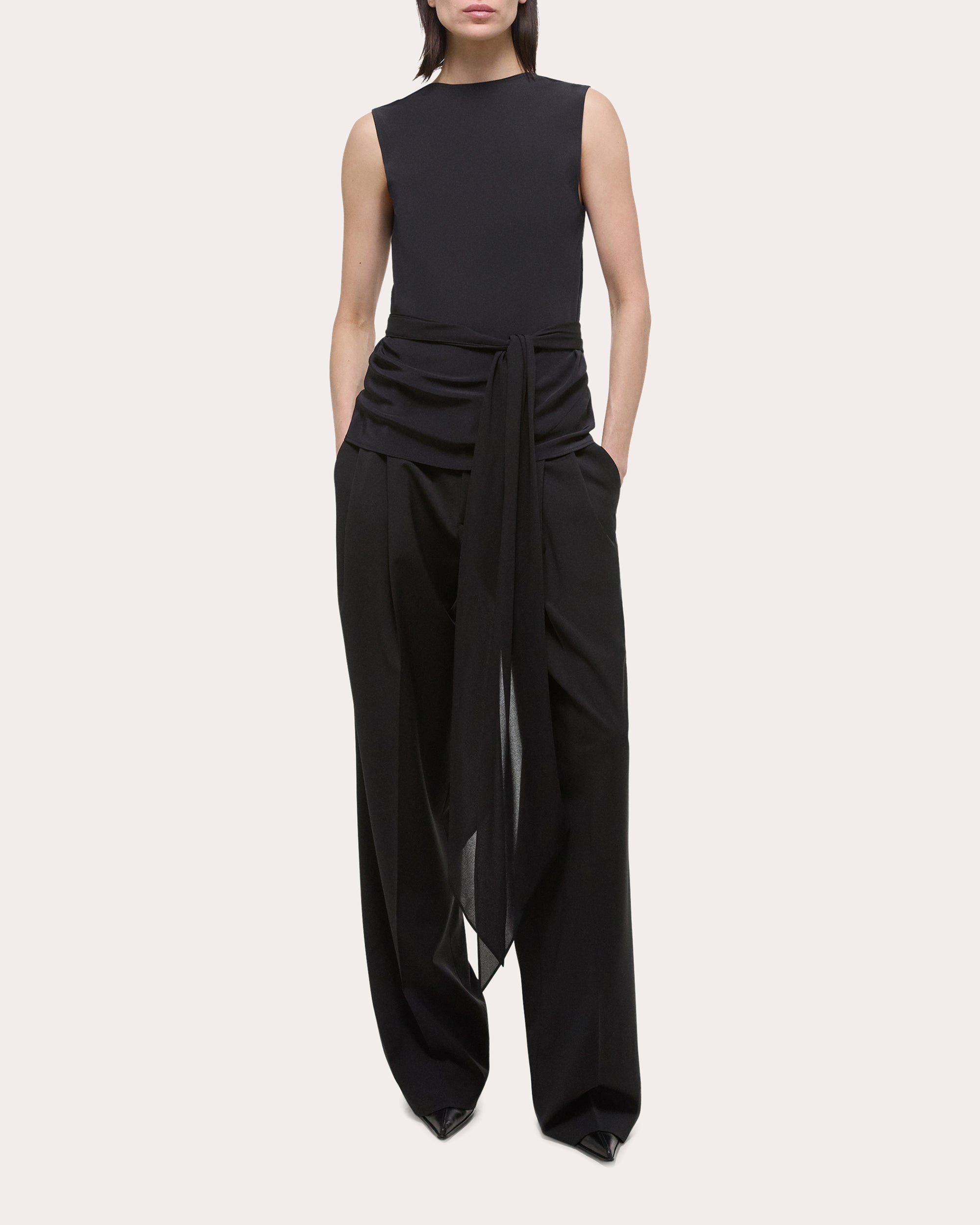 Sleeveless Scarf Top
