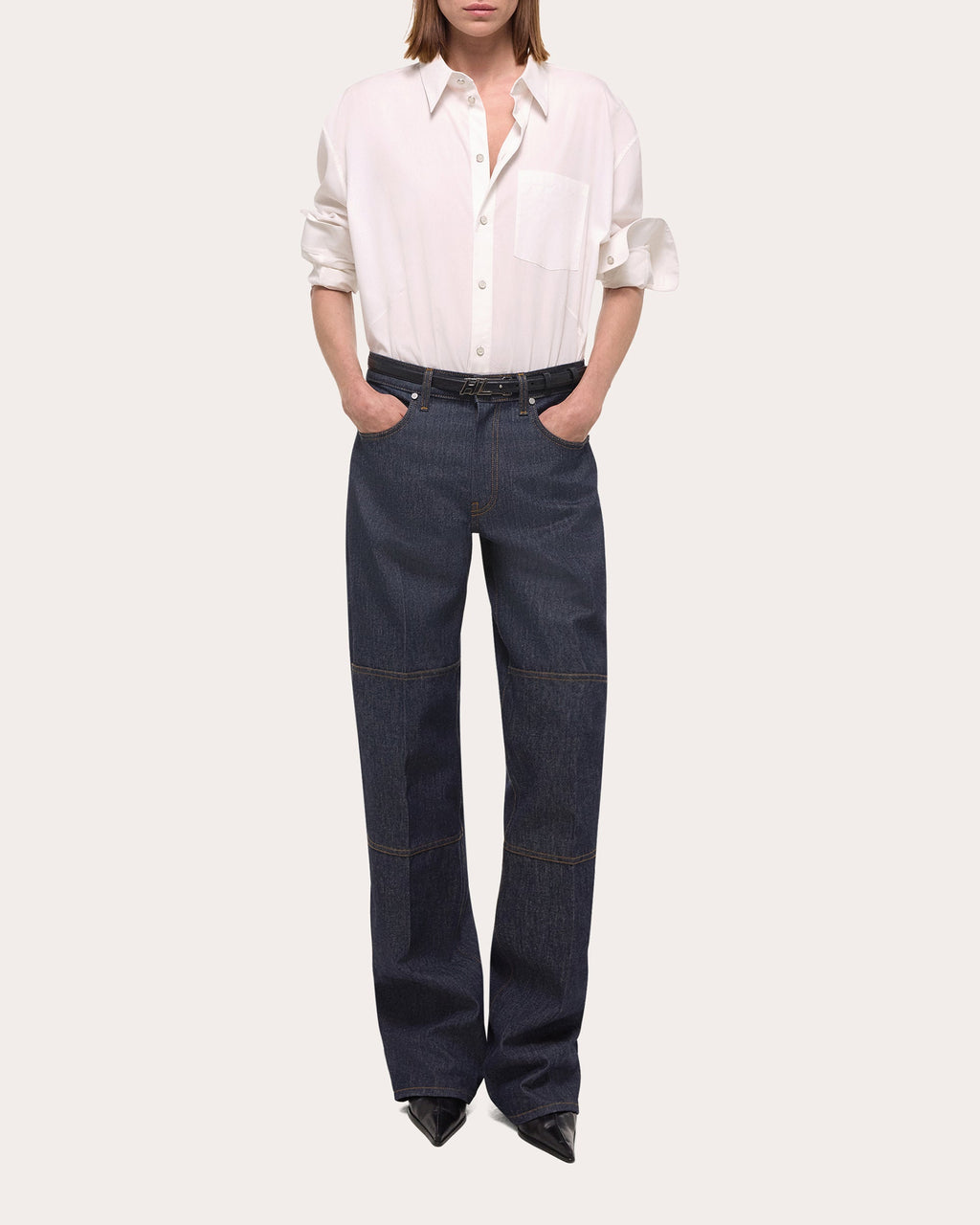 Zipper-Detail Carpenter Jeans