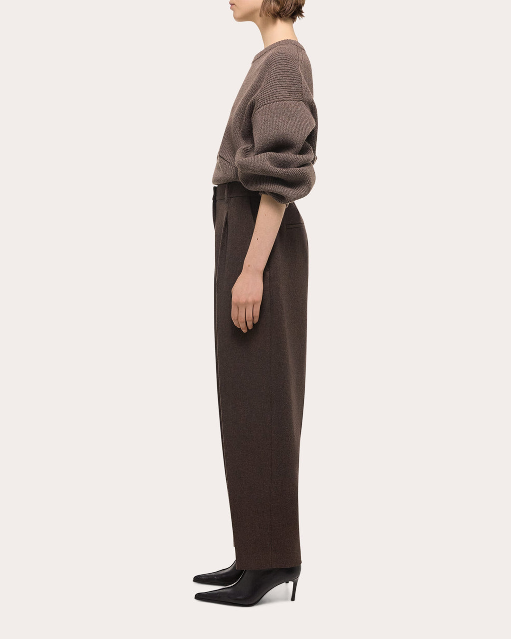 Pleated Wool-Twill Pants