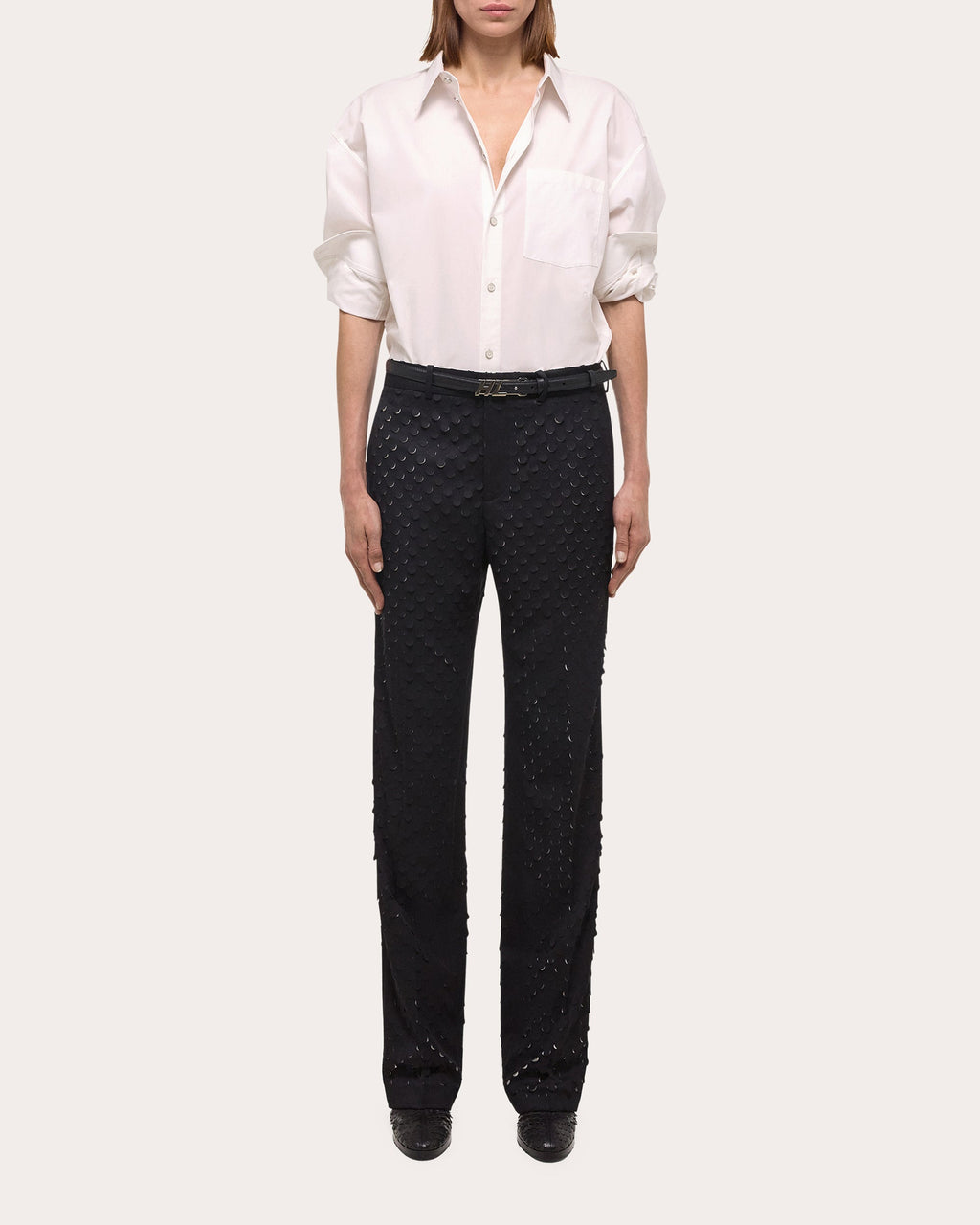 Laser-Cut Hole Punched Pants