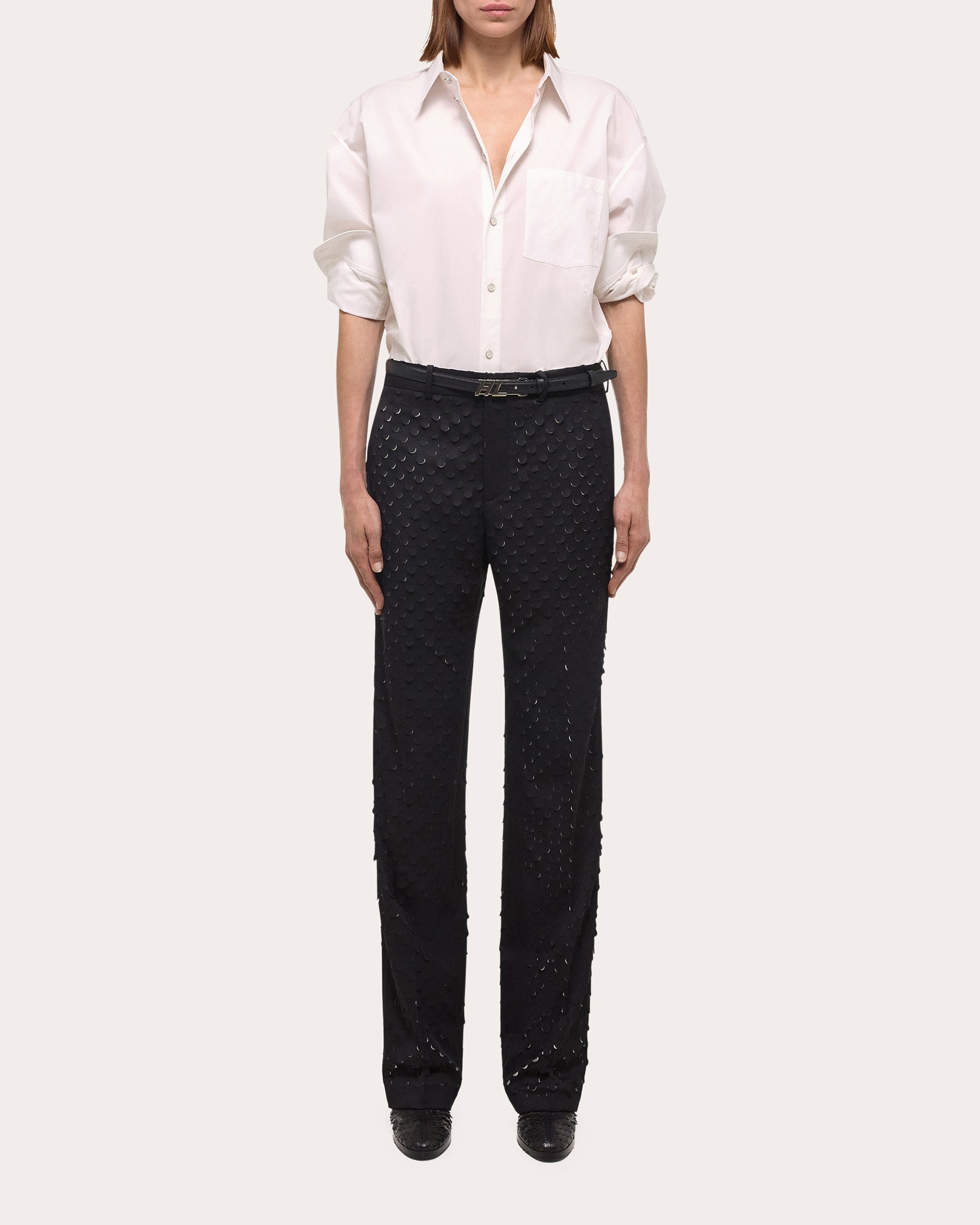 Laser-Cut Hole Punched Pants