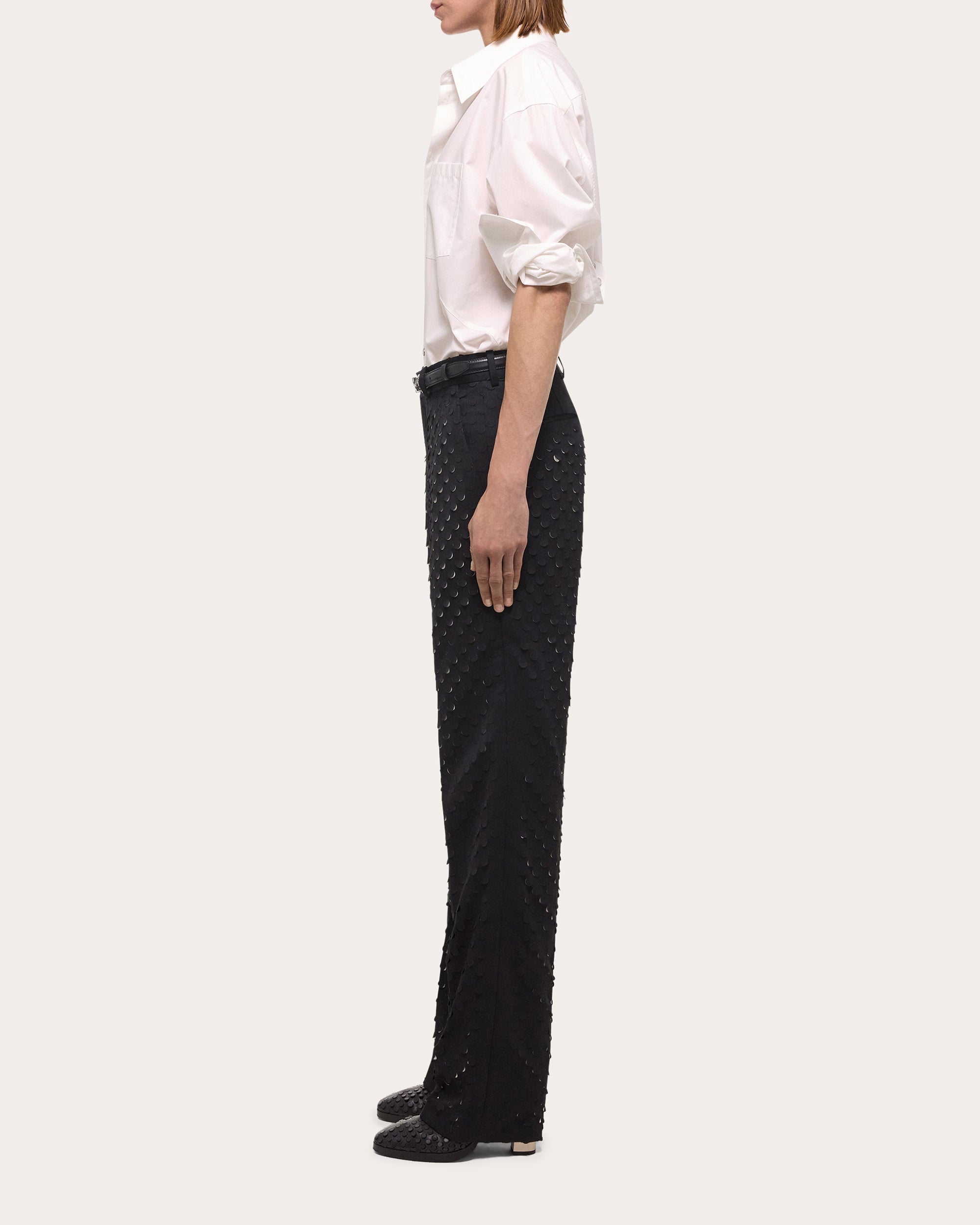 Laser-Cut Hole Punched Pants