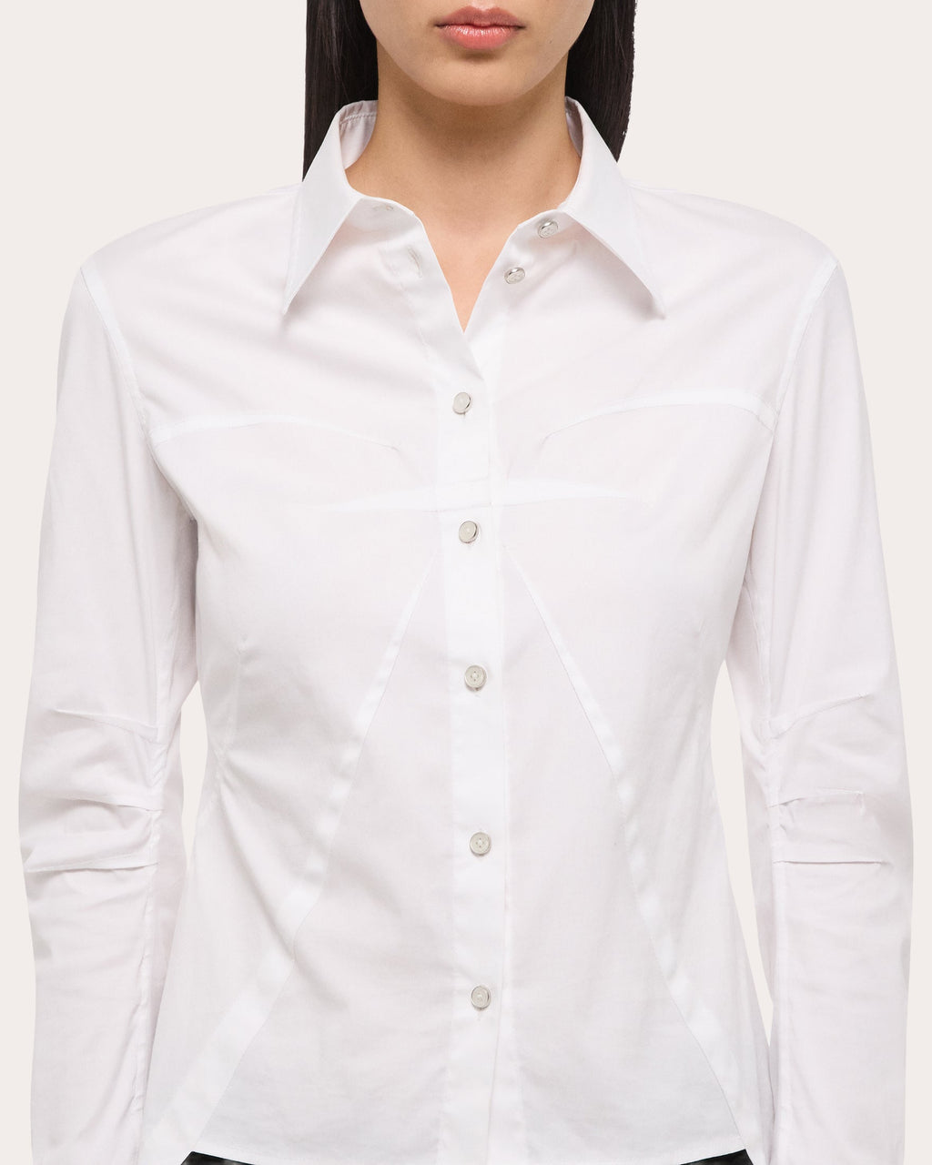 Asymmetric Stretch-Poplin Shirt