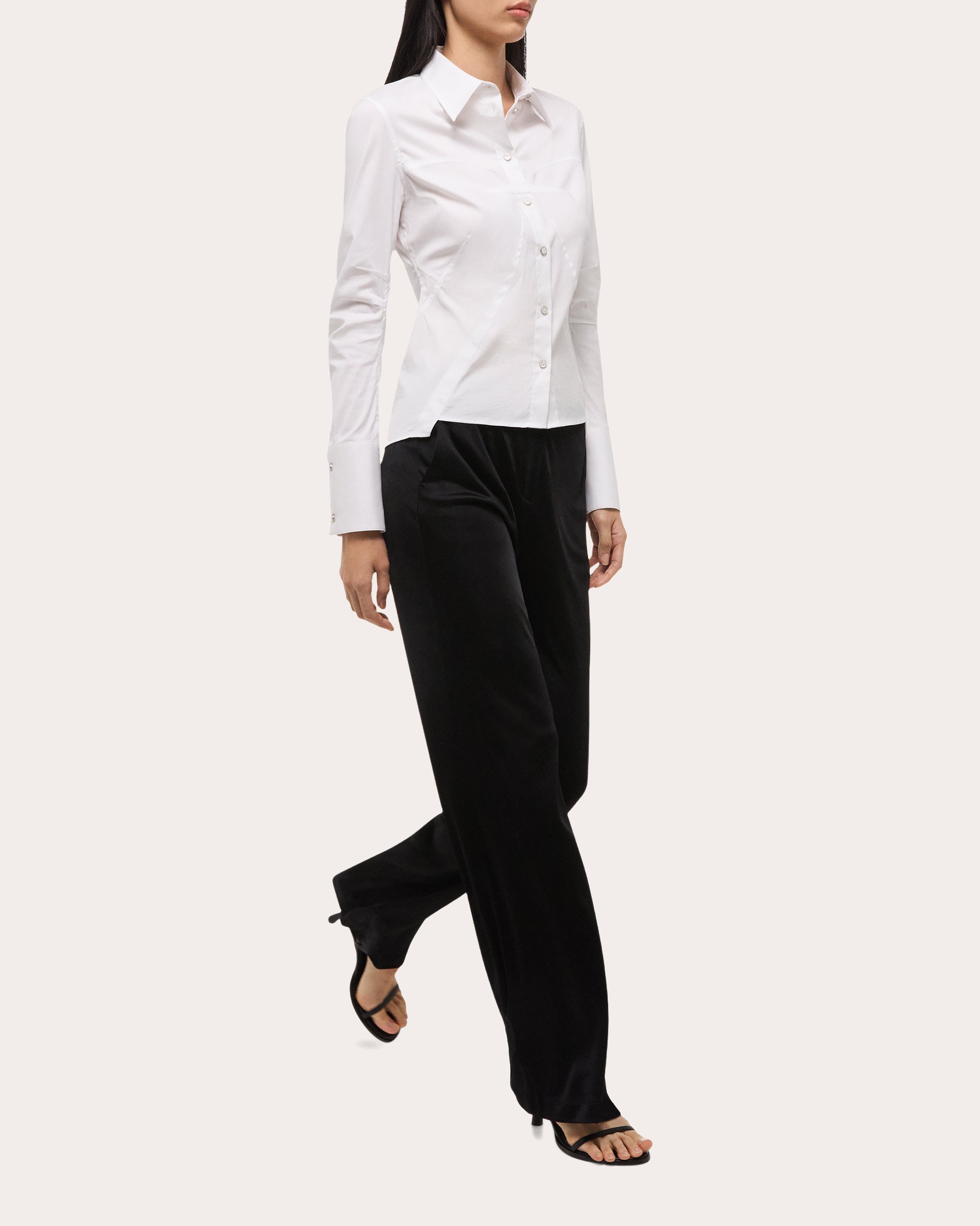 Asymmetric Stretch-Poplin Shirt