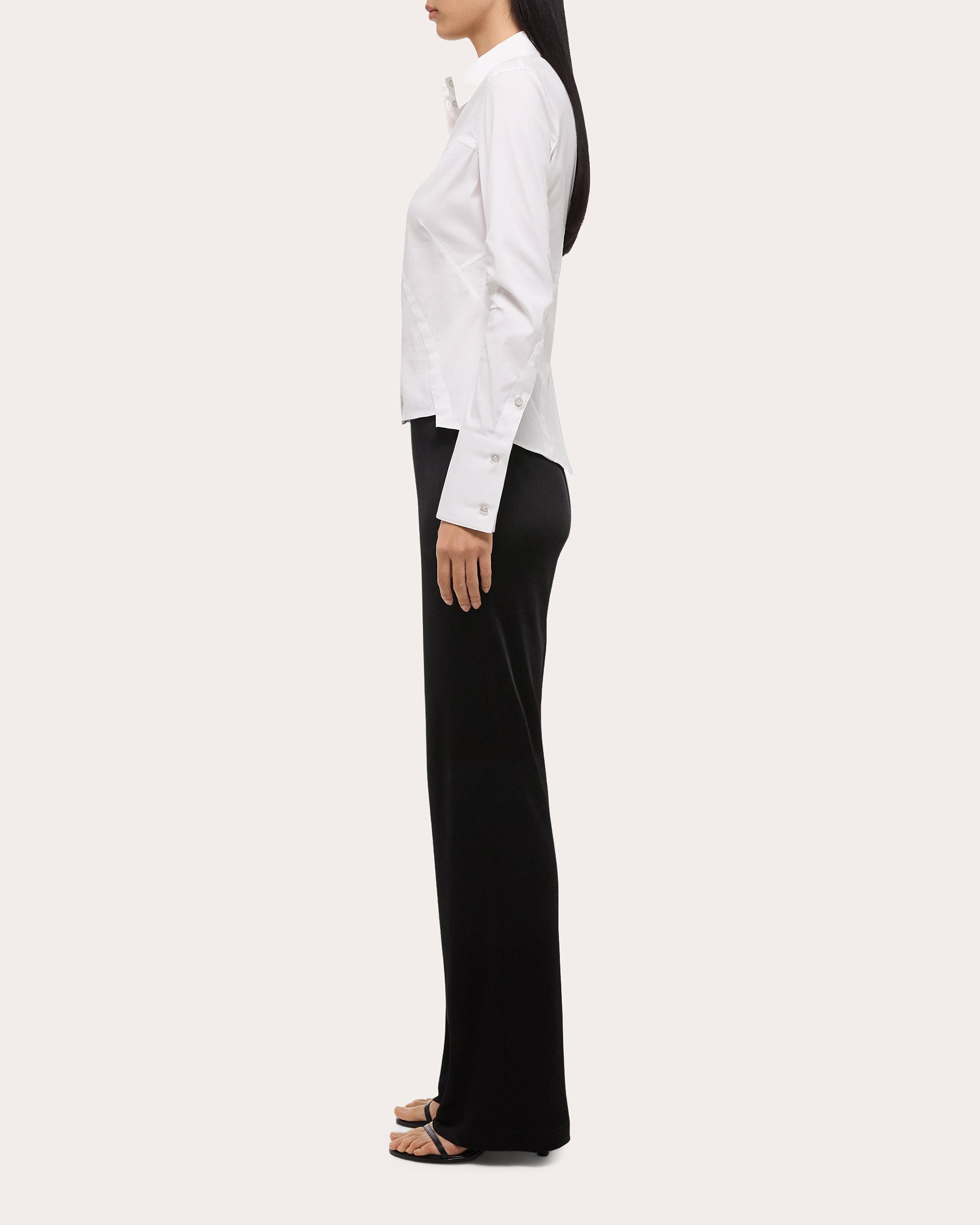 Asymmetric Stretch-Poplin Shirt
