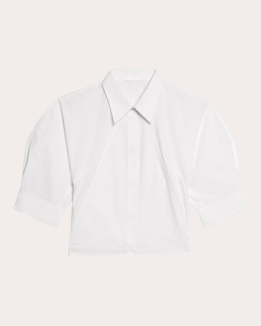 Cotton Poplin Cropped Button-Up Shirt