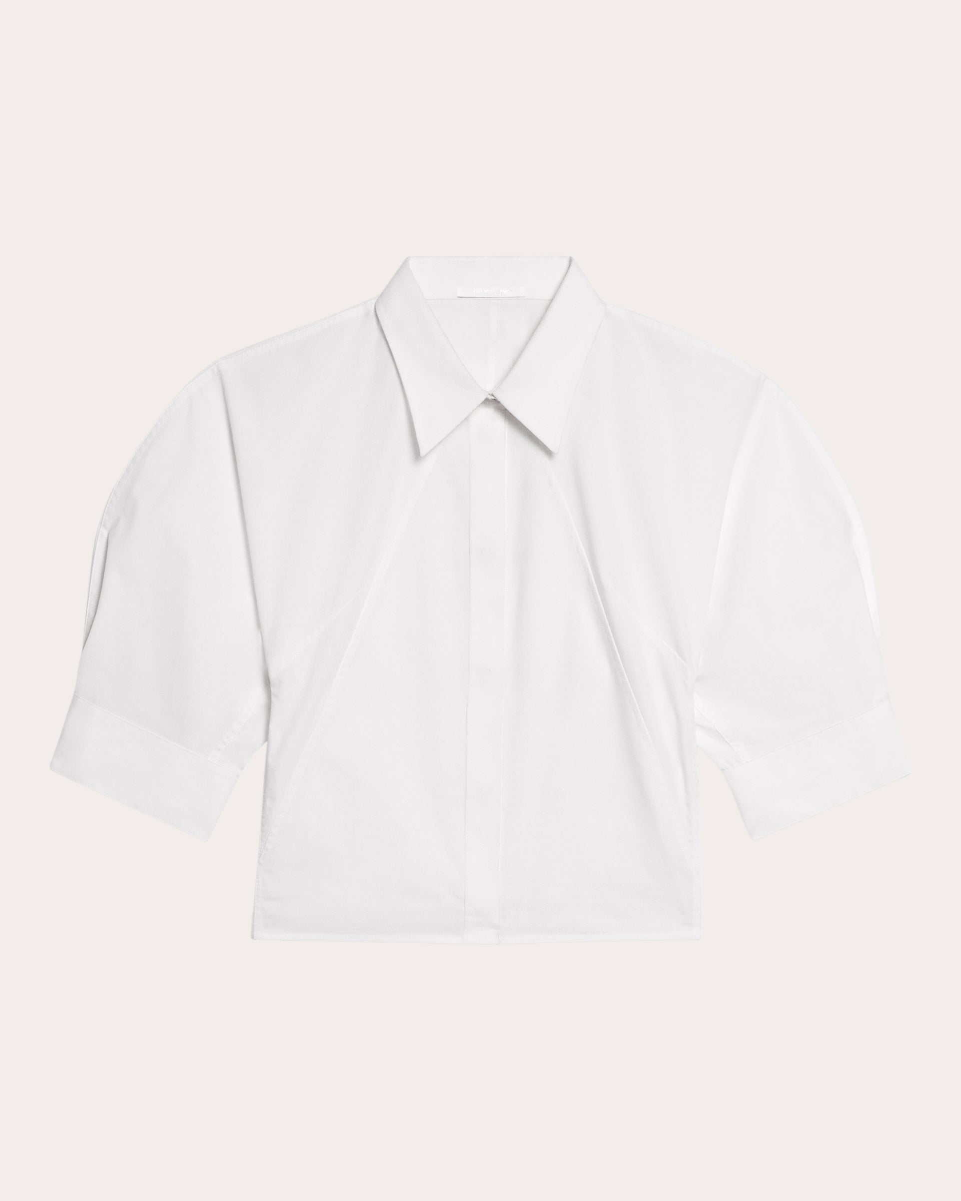 Cotton Poplin Cropped Button-Up Shirt