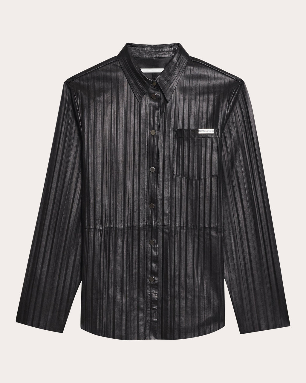 Pleated Leather Shirt