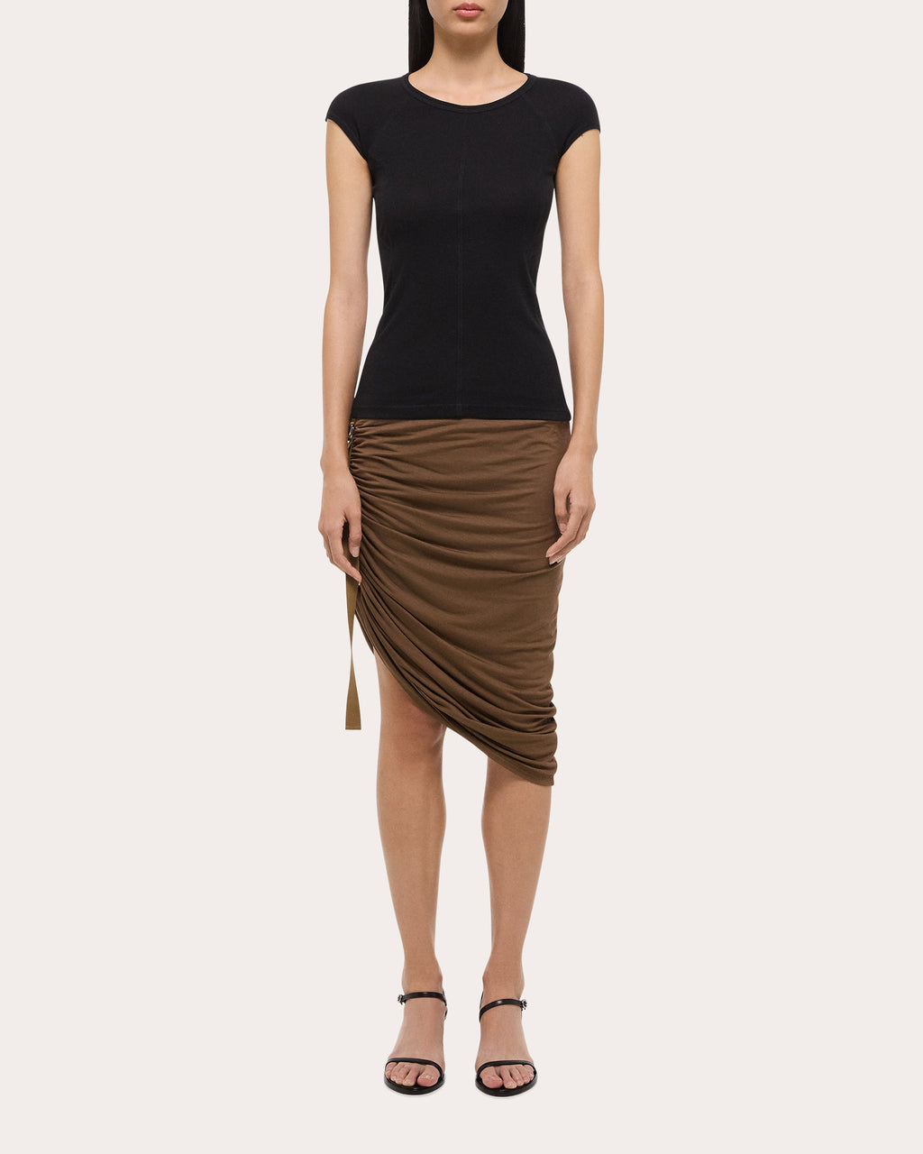 Paneled Ribbed Modal and Cotton-Blend Top