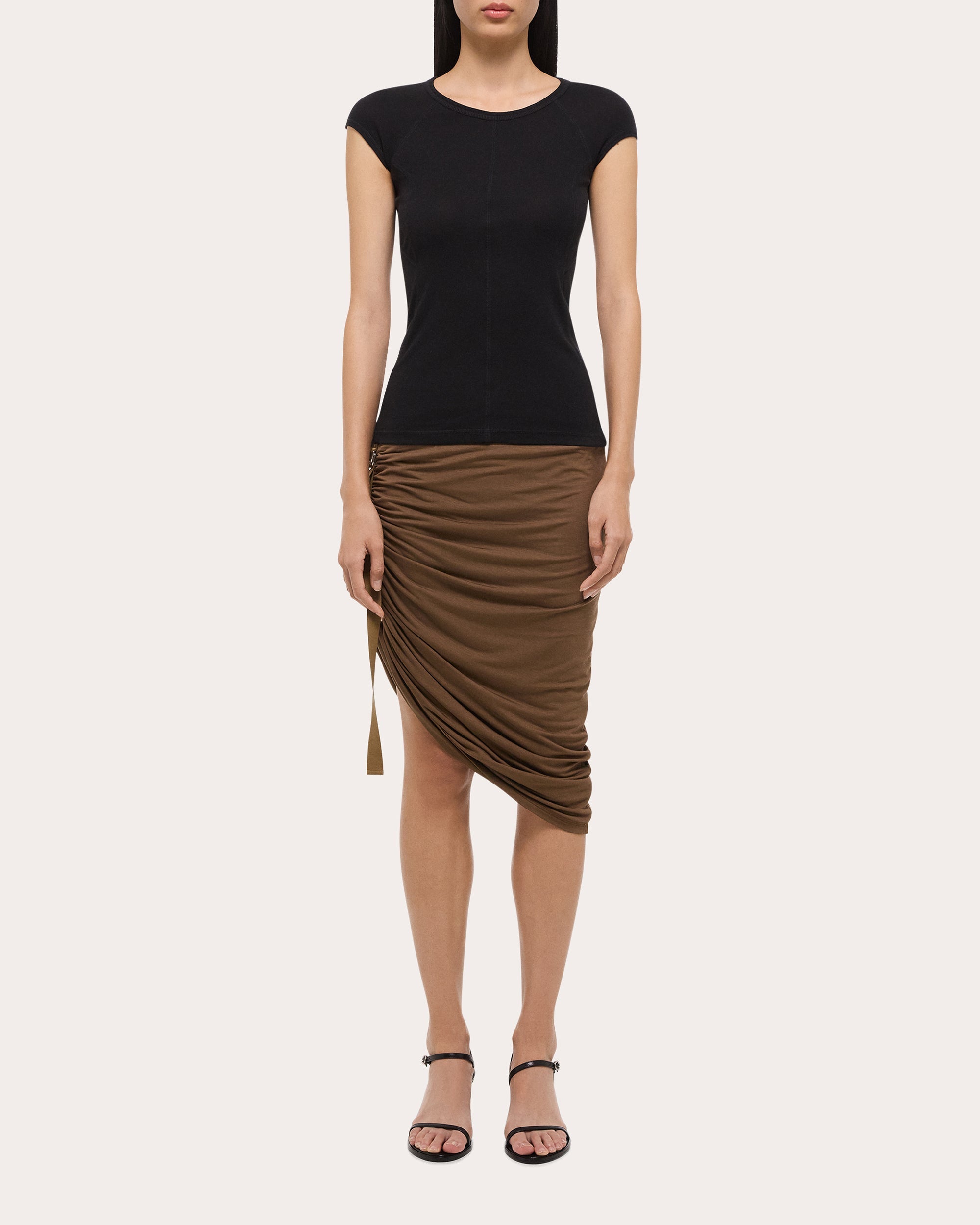 Paneled Ribbed Modal and Cotton-Blend Top